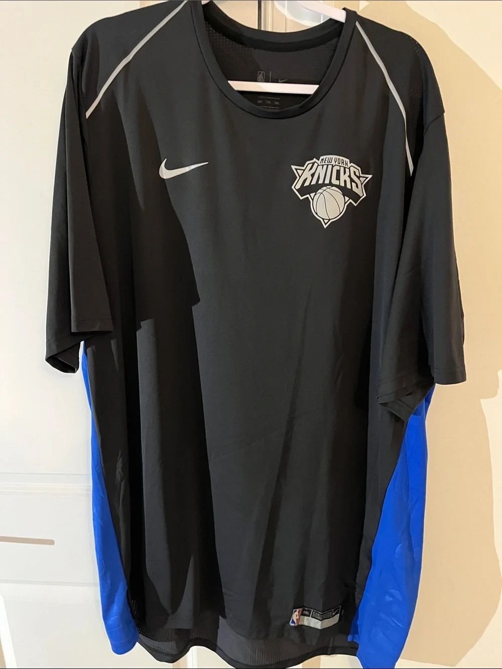 New Nike NBA Gray Blue Reflective New York Knicks shooter Jersey shirt 3XLT Tall